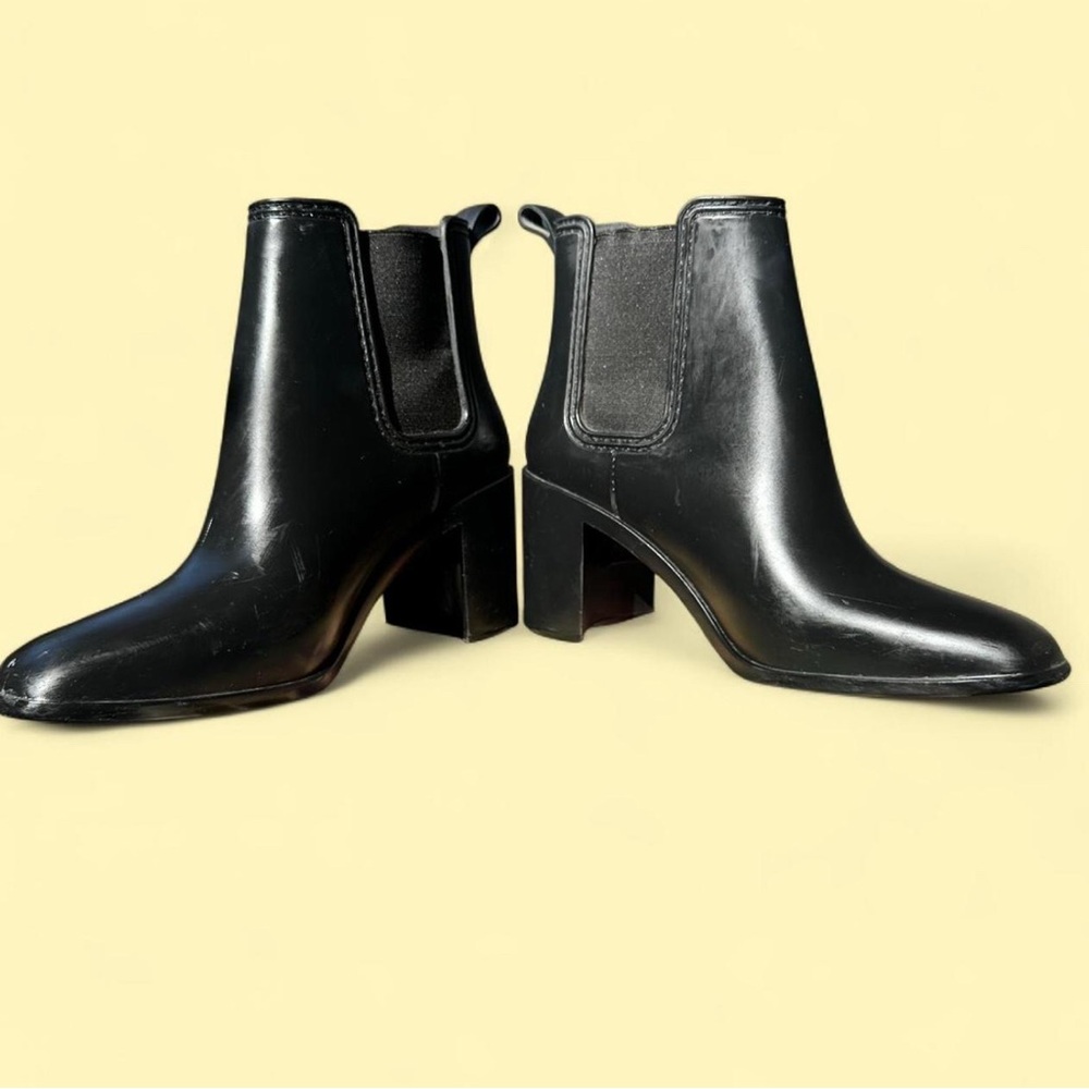 Jeffrey Campbell Sleek Black Rubber Chelsea Boot